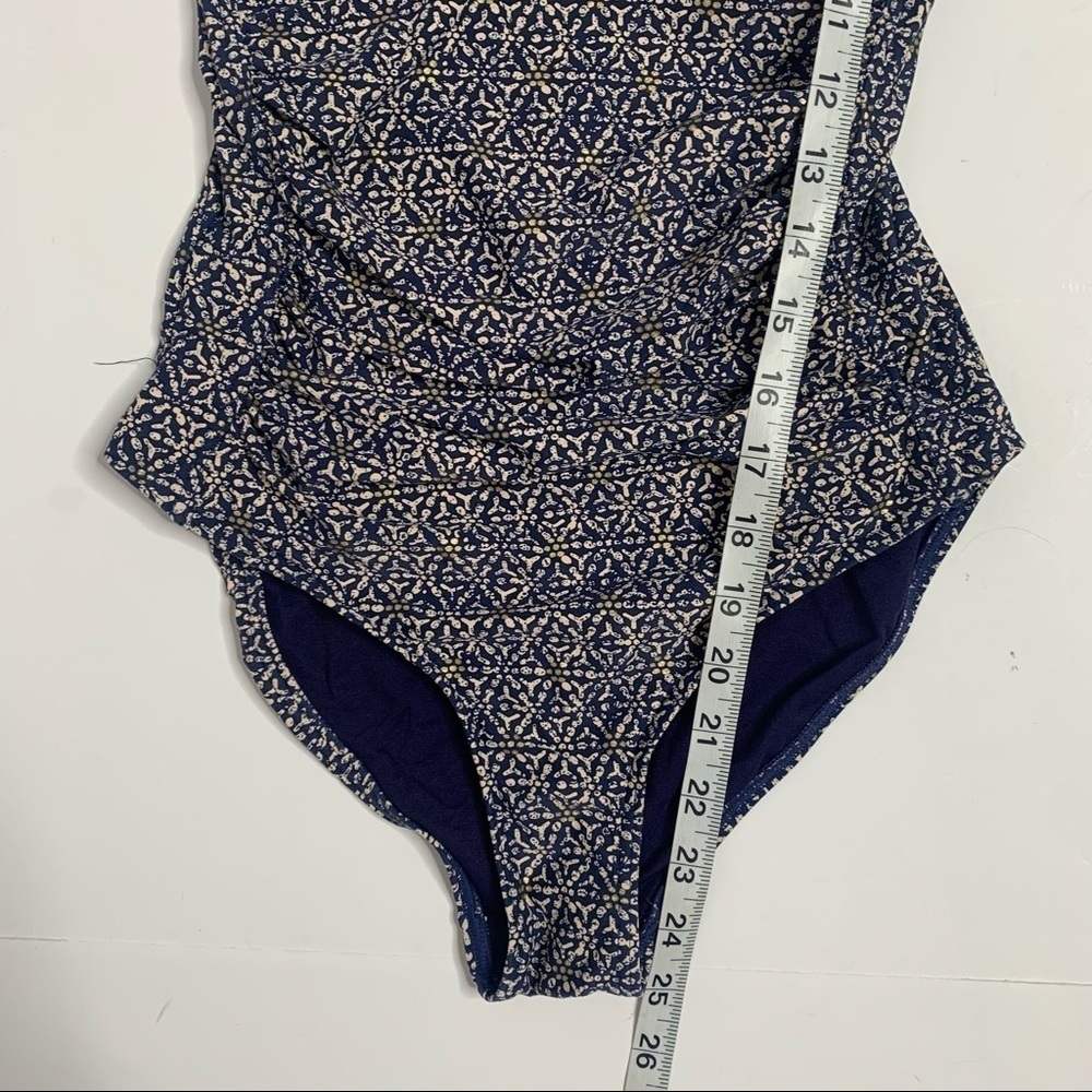 Niptuck Swim Navy Nautical Foil Joanne Twist Front Tummy Control Swimsuit - Picture 16 of 16